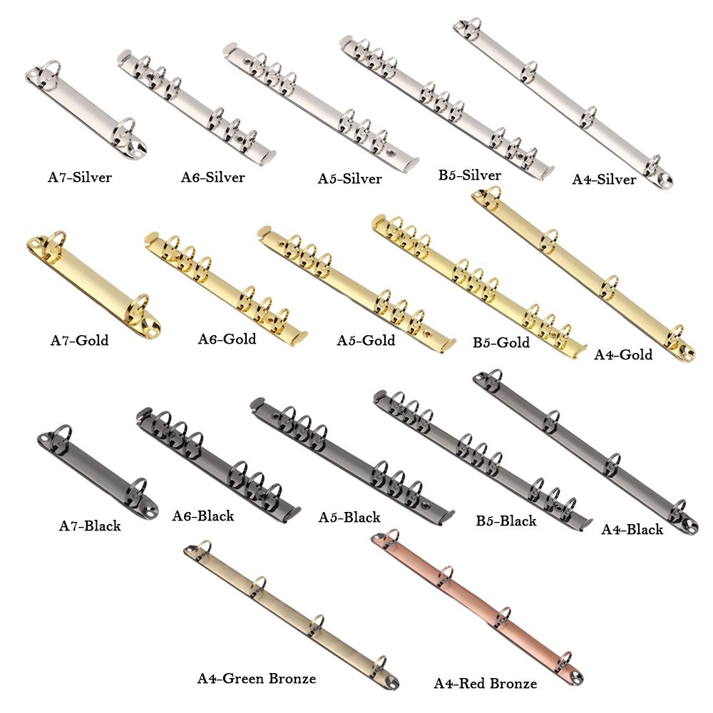 A4/B5/A5/A6/A7 Metal Loose-leaf Binding Clips Sliver Spiral Binder File Folder DIY Album Diary Scrapbook Notebook Ring Binder