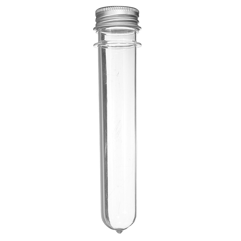 Kicute 1Pc 40ml Excellent Plastic Transparent Test Tubes With Aluminum Cap Bottles 14cm School Supplies Lab Equipments