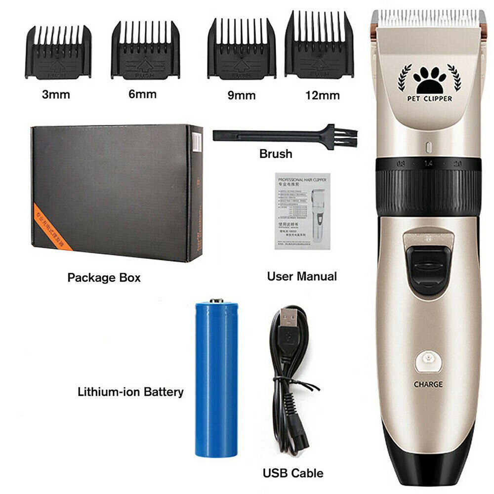 Electric Pet Dog Grooming Clippers Cordless Pet Hair Shaver Grooming Trimmer Kit
