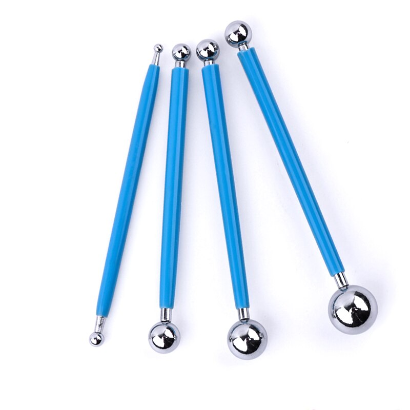 4PCS/Set Pottery Art Tools Stainless Steel Pill Bar Shape Smooth Polymer Clay Shaping Stick Texture Making Carving Modeling Tool