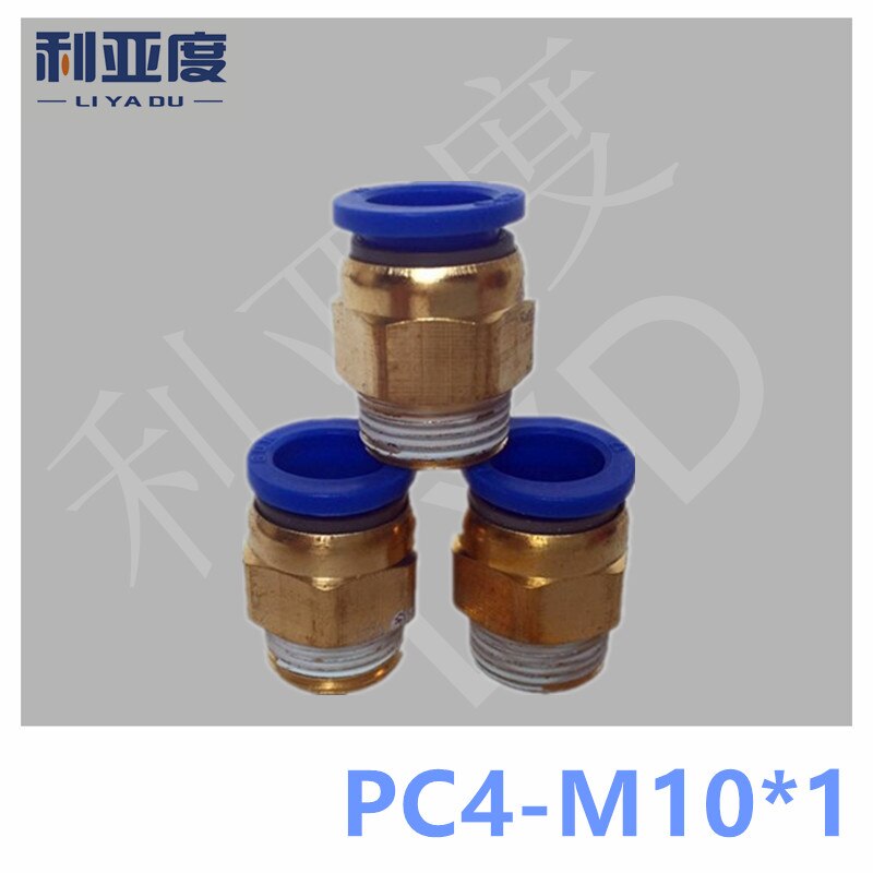 50 stks/partij PC4-M10 3D Printer Buis Connectors snelle joint/pneumatische connector/koperen connector/draad PC4-M10 * 1