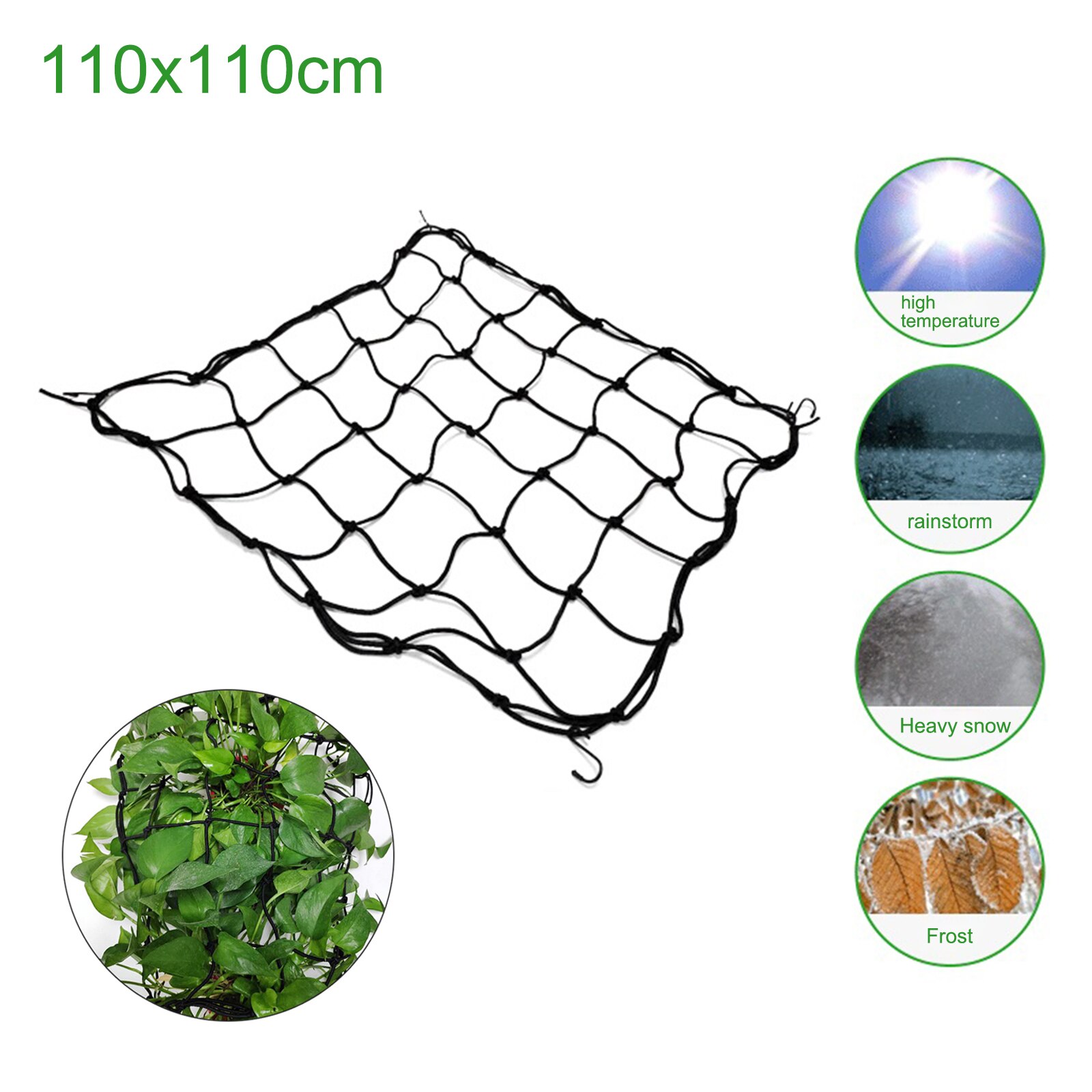 More Size Grow Tents Stretchy Trellis Netting Garden Tools Black Nylon Multifunction 15x15cm With 4 Hooks Plant Growth Nets