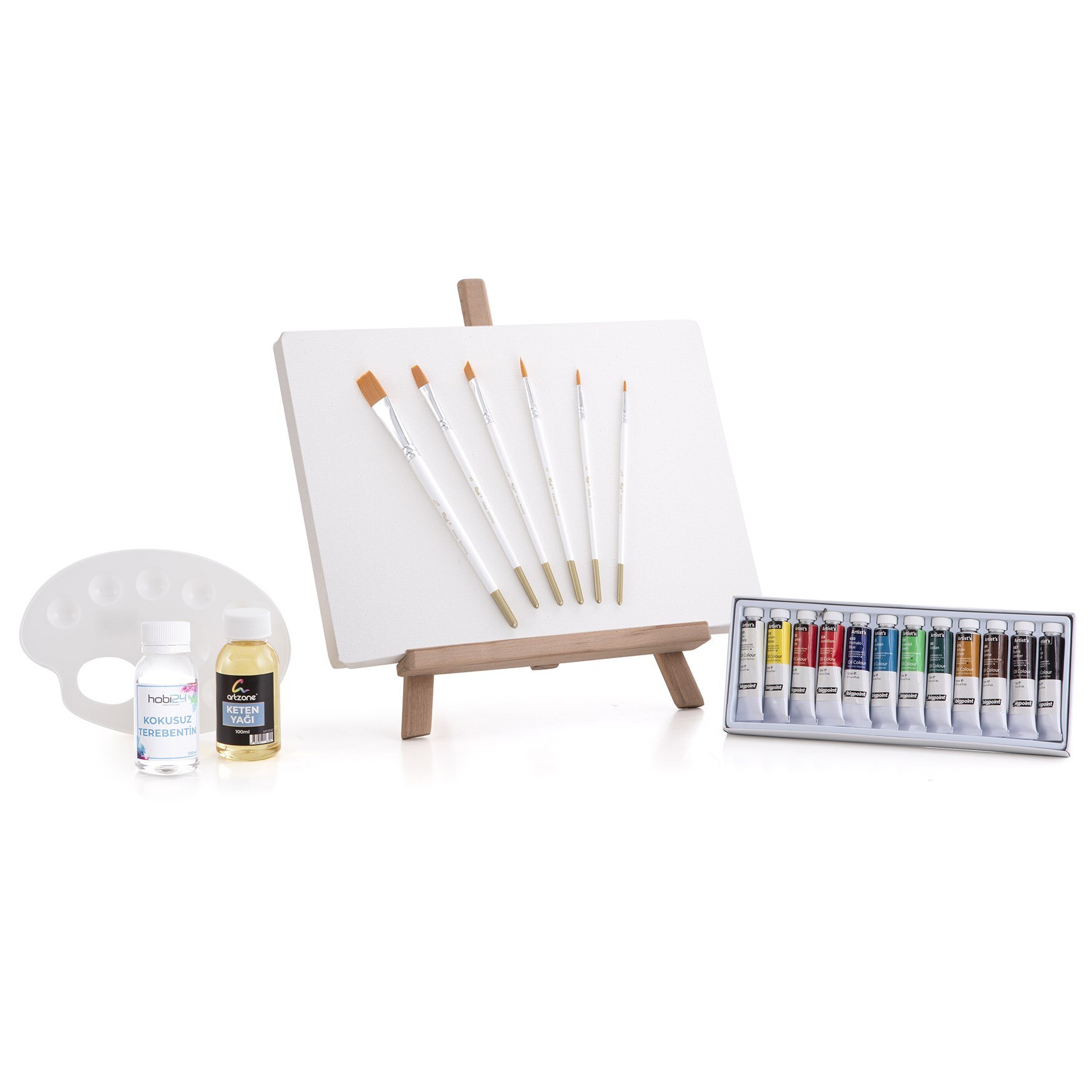 Artzone Oil Paint Starter Set + Easel