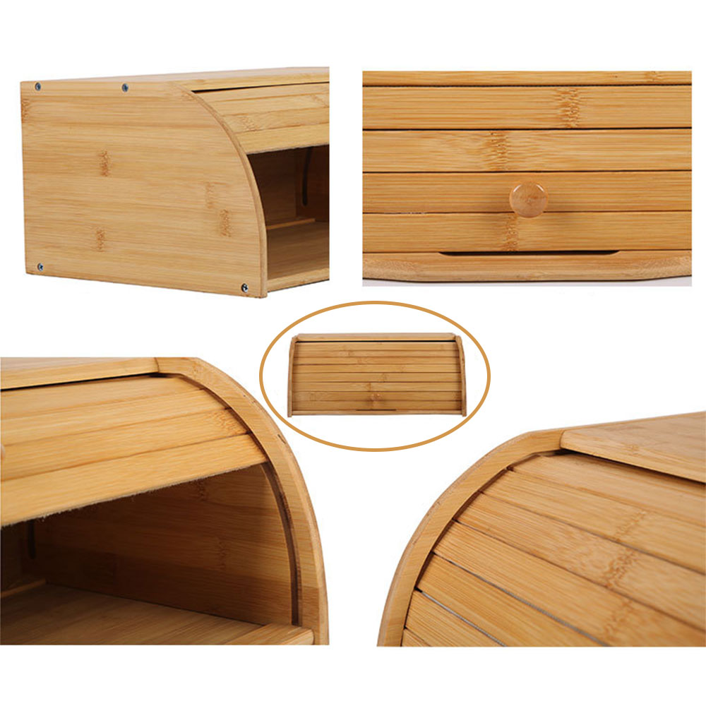 Naturlig bambus brød bakverk holder matte oppbevaringsbeholder kjøkken rolltop brød oppbevaringsboks hjemmeutstyr brødboks oppbevaringsboks