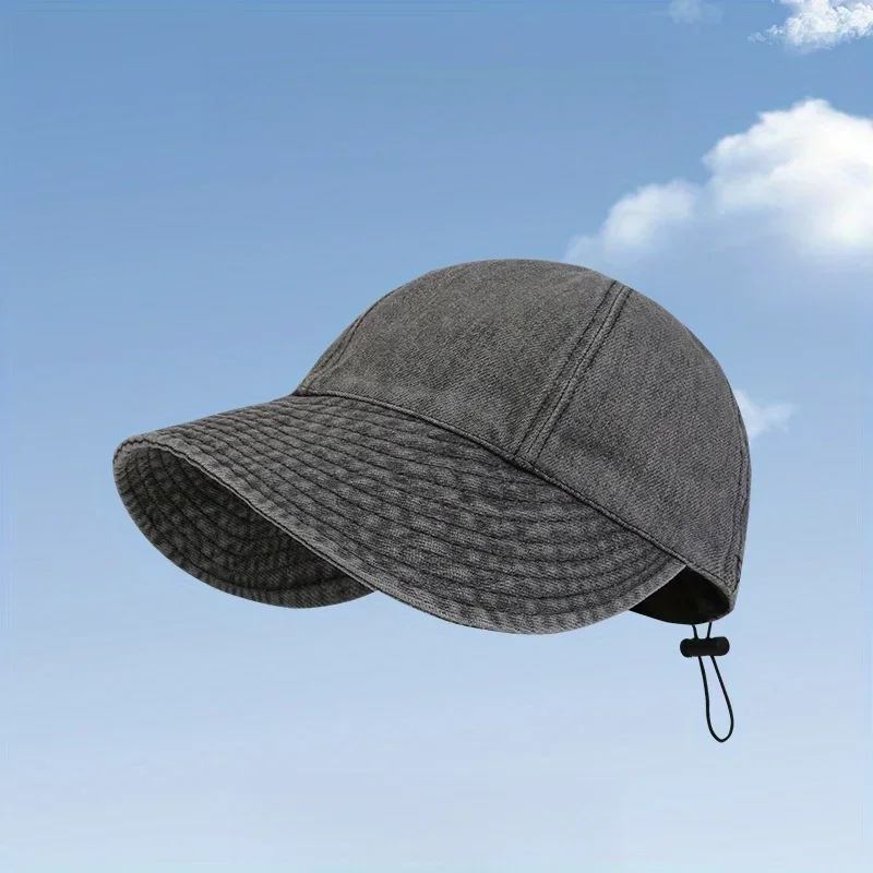 Damen Sommer Fischerhut - Breiter Rand, Faltbarer Sonnenschutz, UV-Schutz, draussen Sport Snapback Kappe: Himmelblau