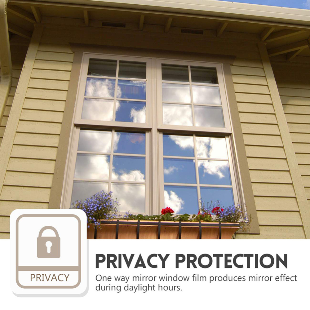 One Way Mirror Window Film Soft Wall Sticker Self-Adhesive Reflective Privacy Glass Tint Heat Control Solar Film Room Decor
