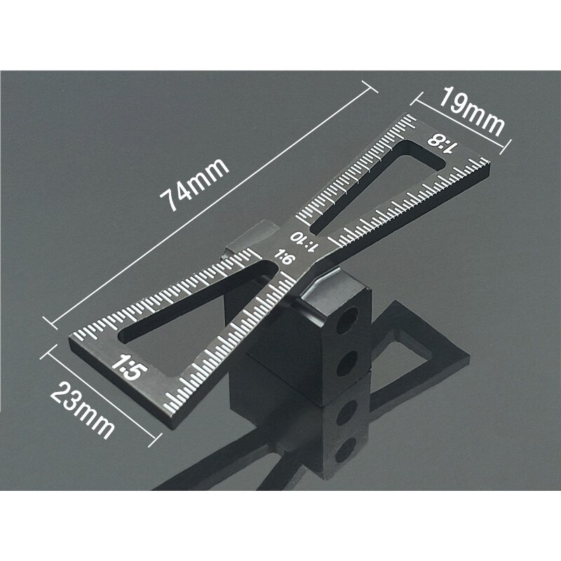 Woodworking Dovetail Marker Aluminum Alloy Dovetail Marking Template 1:5 &amp; 1:8 Wood Joint Gauge With Scale Dovetail Guide Tools: Type-B