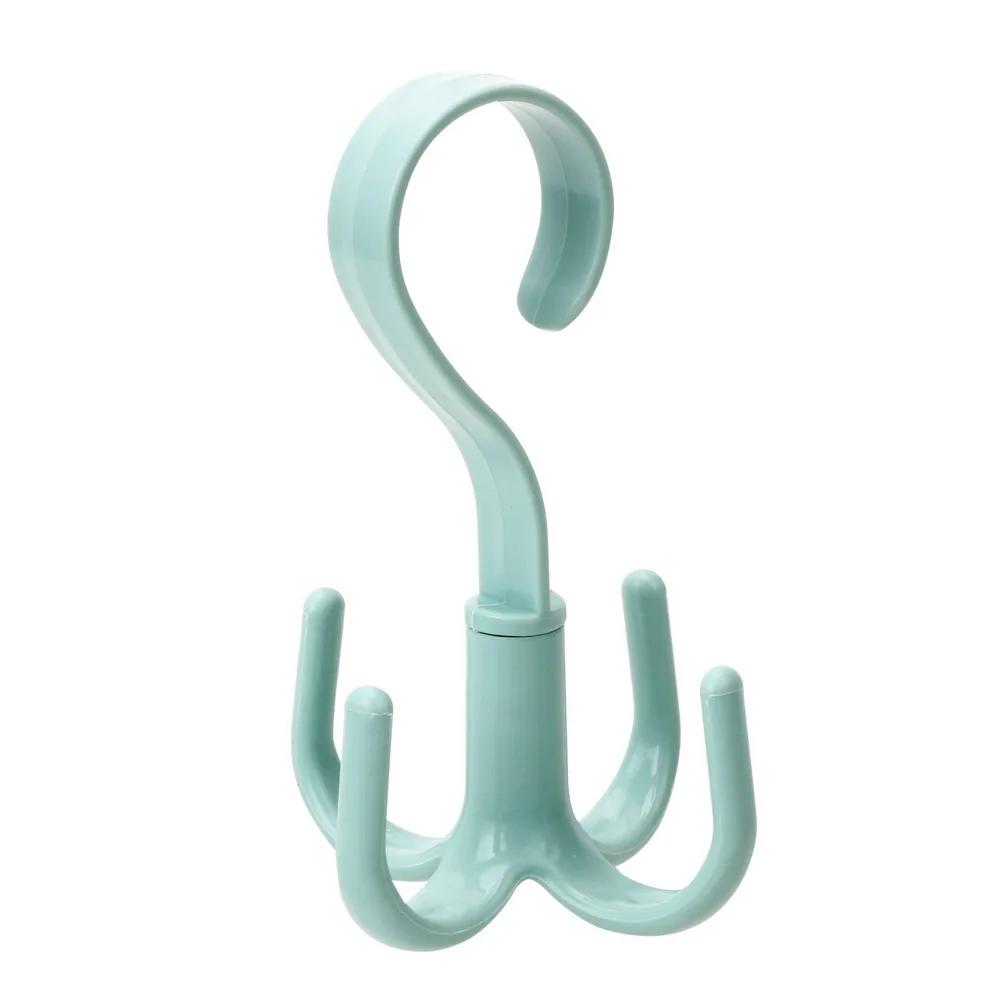 Soporte para bolsos de mano, colgador para ahorro de espacio, armarios, estante para ropa, rotación de 360 grados, zapatos, cinturón, bufanda, estante colgante: Azul