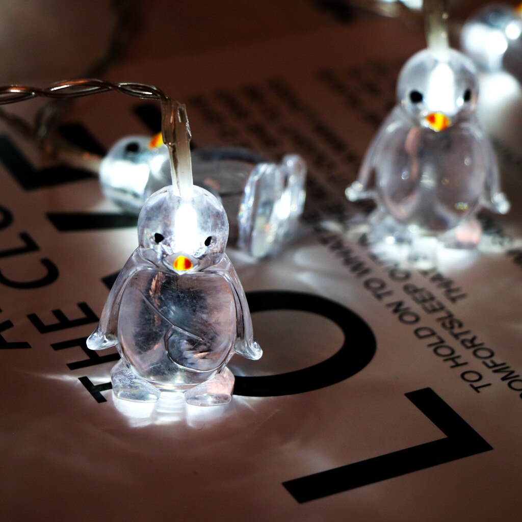 Penguin Animal Shape String Lights 10 LED 1.65M Hanging Lamp Christmas Decorations for Home Merry Christmas Year Decoration