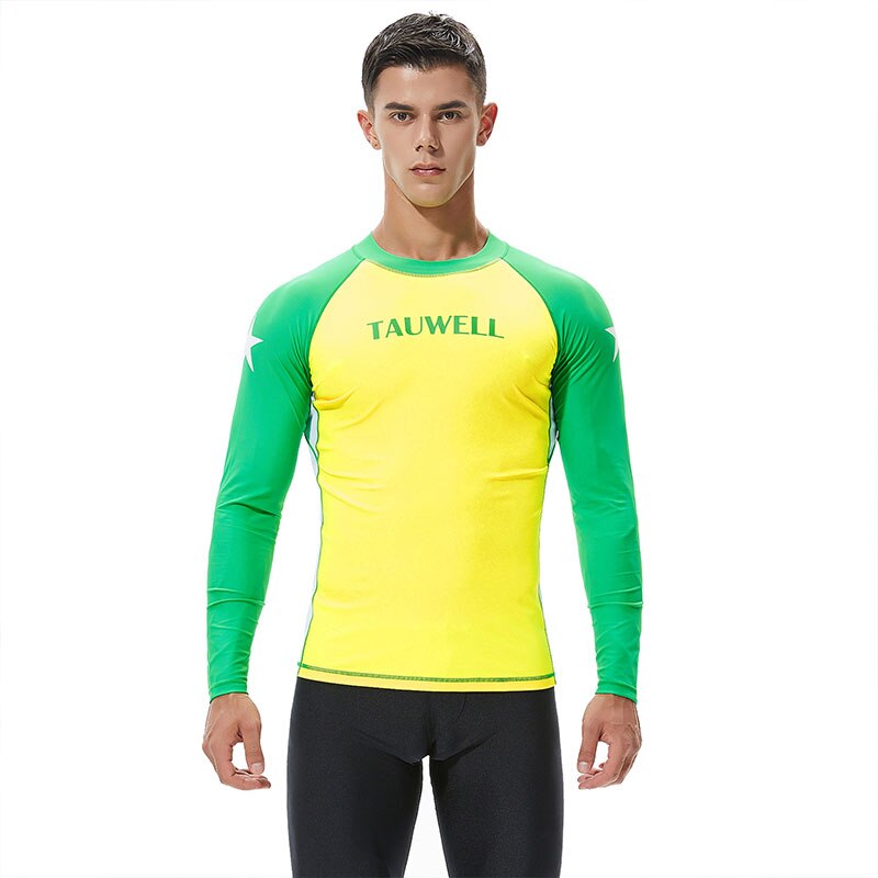 Summer Men Surfing Suit Quick-Drying Anti-UV Surfing T-shirts for Mens Swimwear Swimming Tee Elasticity Breathable Beachwear