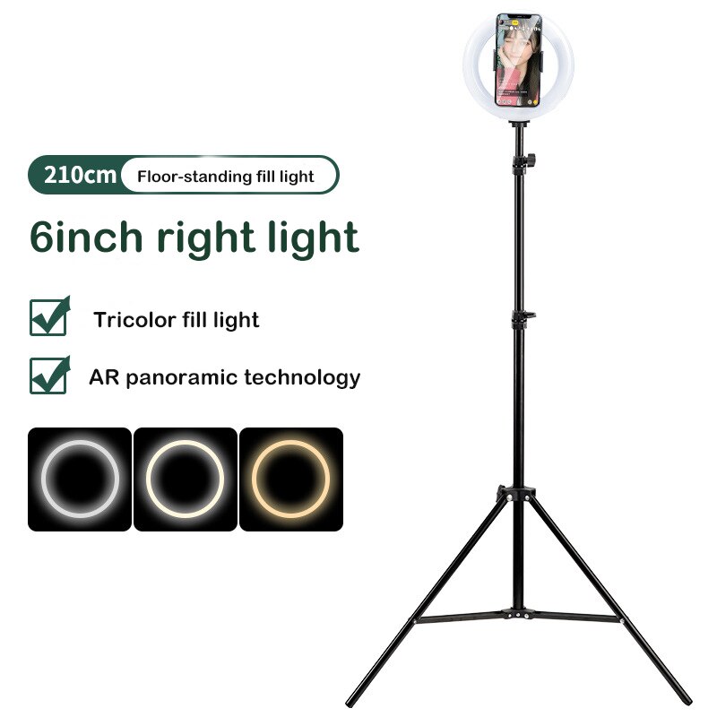 Vlog À Distance Dimmable LED Anneau Lumière macro avec trépied support pour téléphone anneau lumières vidéo Studio Tick Tock Anneau lumière: 210cm ring light