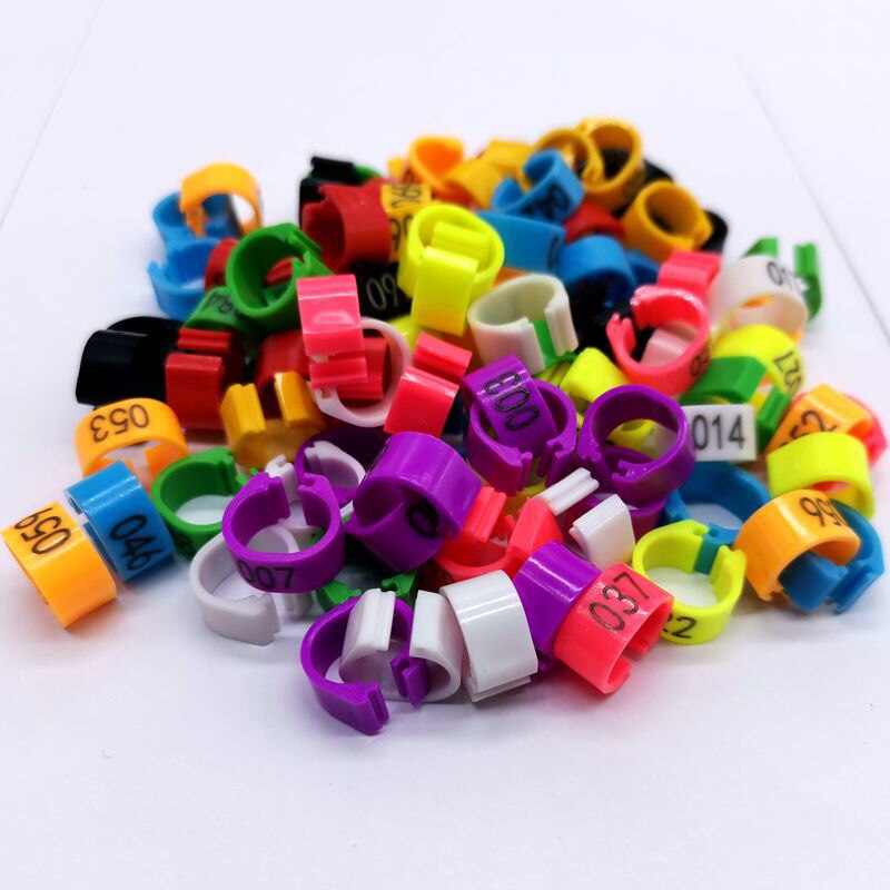 No.001 ~ 100 Vogels Voeten Clip Ringen Binnendiameter 8Mm Breedte 5Mm 100Pcs Plastic Ring Duif Duif kwartel Voet Ring Dier Carrier