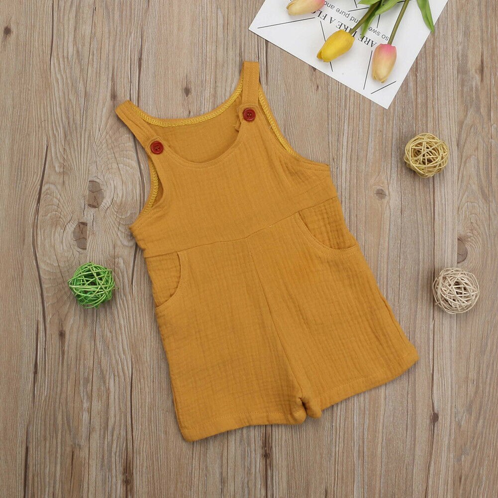0-3T Baby Peuter Baby Boy Meisje Kleding Katoen Linnen Romper Jumpsuit Zomer Mouwloze Overalls Playsuit Ouftit