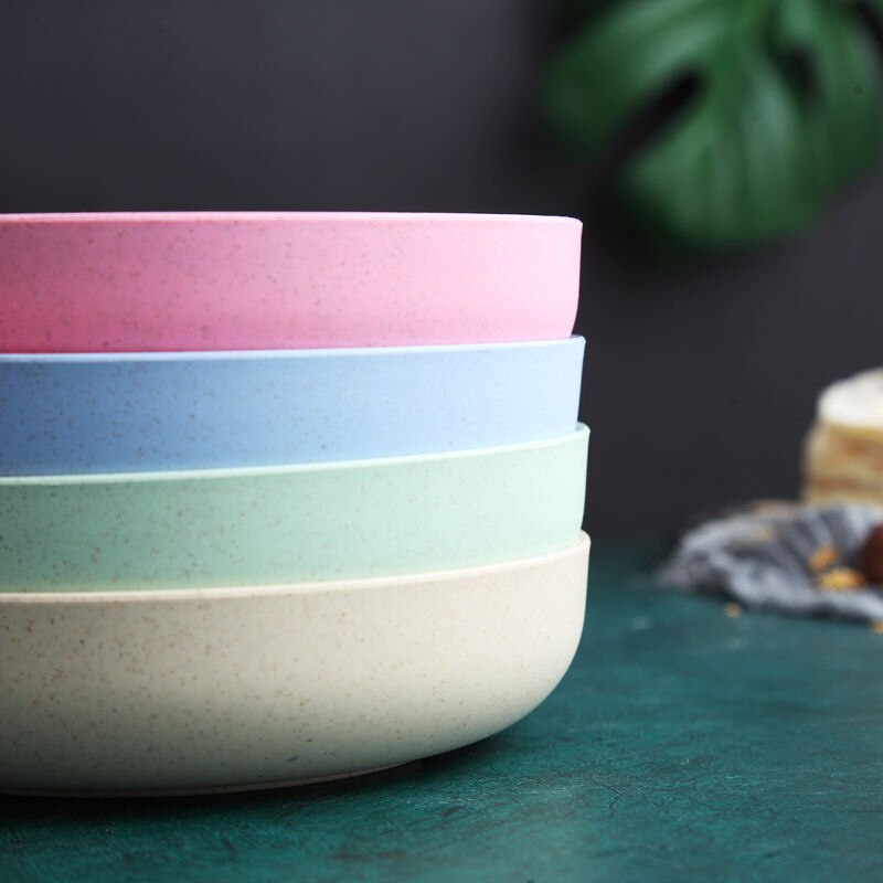 4PCS little plates for home use wheat straw plates for bone spits and side dishes for home use lovely fruit cakes