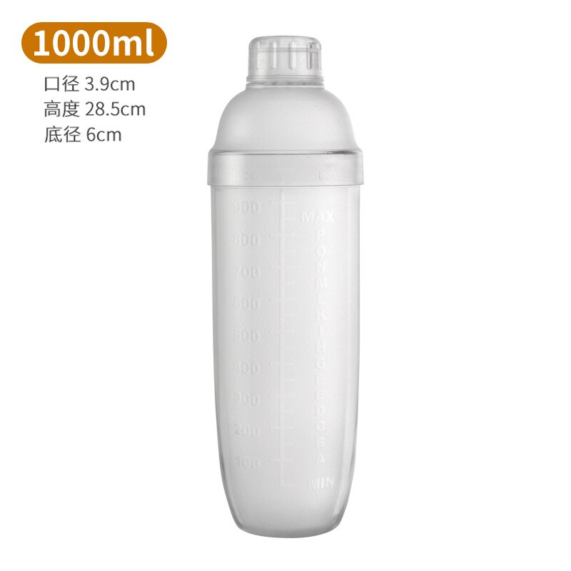 PC Shaker Cup Shaker with Scale Shaker Shaker Shaker Milk Teapot Juice Shaker Resin Shaker Shaker: 1000CC
