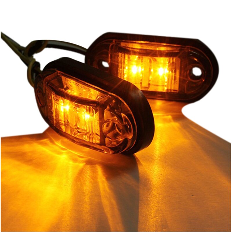 12V / 24V 2 LED Side Marker Lights Lamp For Car Truck Trailer E-marked Amber