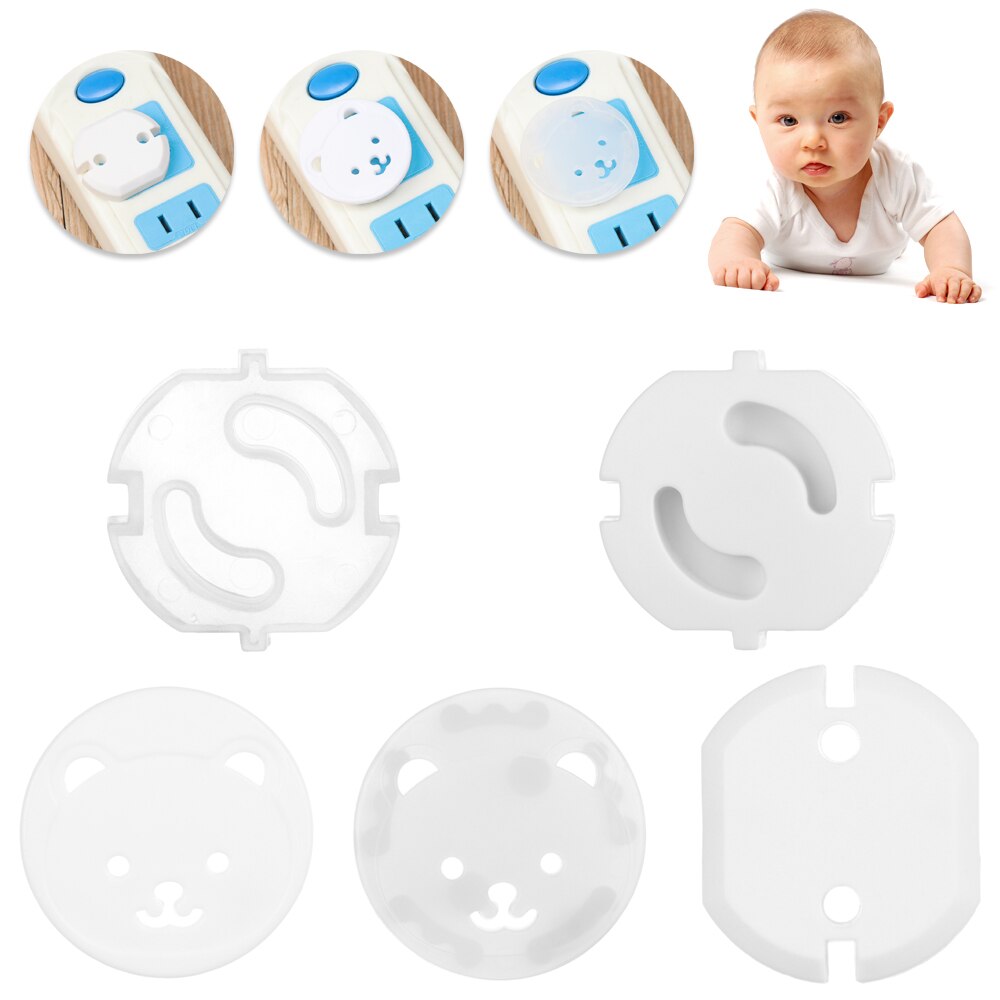 5 Pcs Baby Elektrische Veiligheid Draaien Cover 2 Gat Ronde Europese Standaard Elektrische Bescherming Kind Socket Plastic Veiligheidssloten