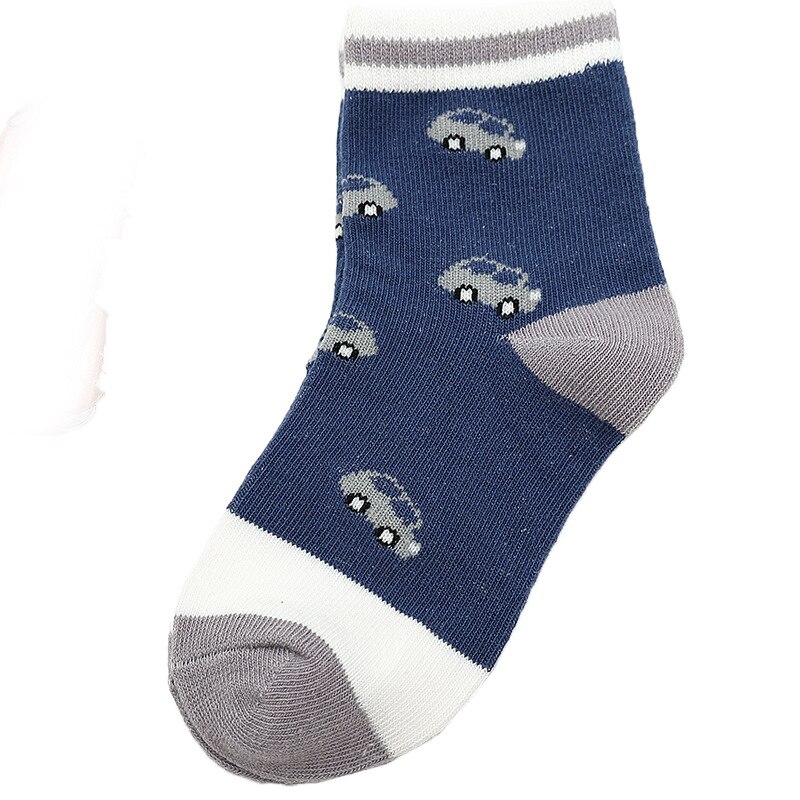 Chaussettes en coton pour enfants de 3 à 15 ans, pour garçons, jolis motifs de dessins animés, automne et hiver, 5 paires/lot
