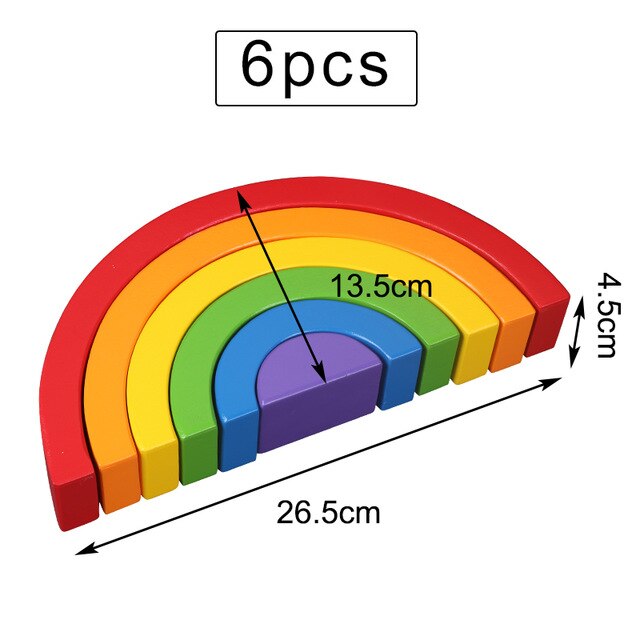 Giocattoli Per Bambini di Grandi Dimensioni Arcobaleno Stacker Giocattoli In Legno Per Bambini Creativo Arcobaleno Building Blocks Montessori Giocattolo Educativo Per Bambini: plum