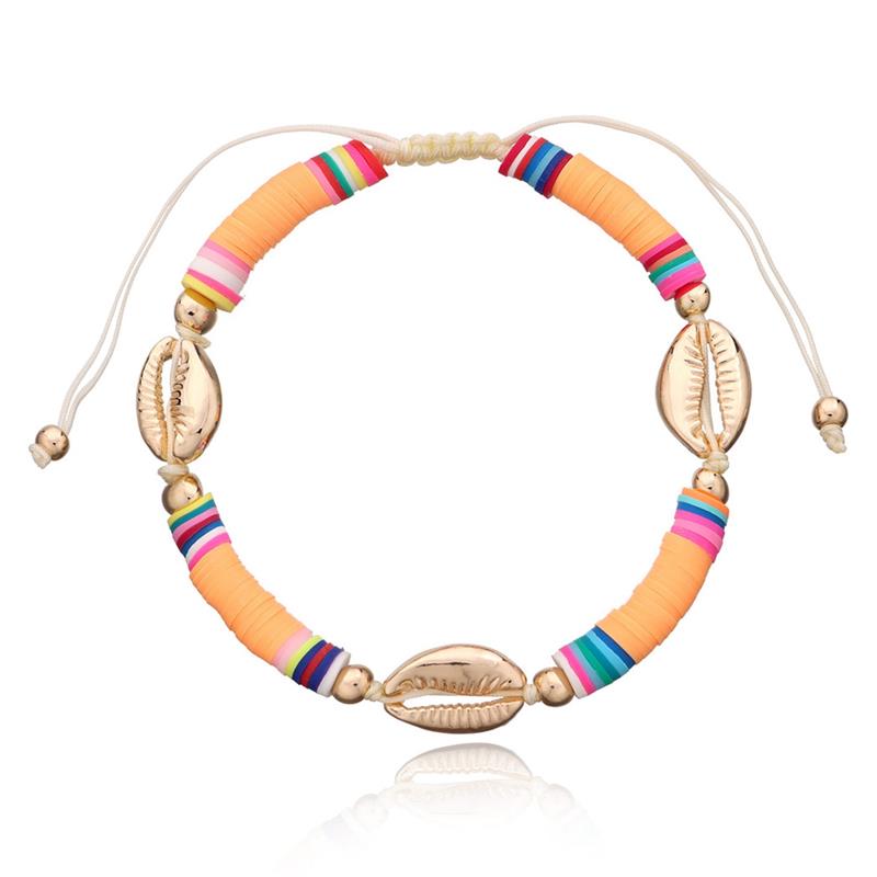 Tobillera de conchas de estilo bohemio hecha a mano, pulsera de tobillo con cuentas ajustables, accesorios de joyería para la playa, 1 unidad: 6