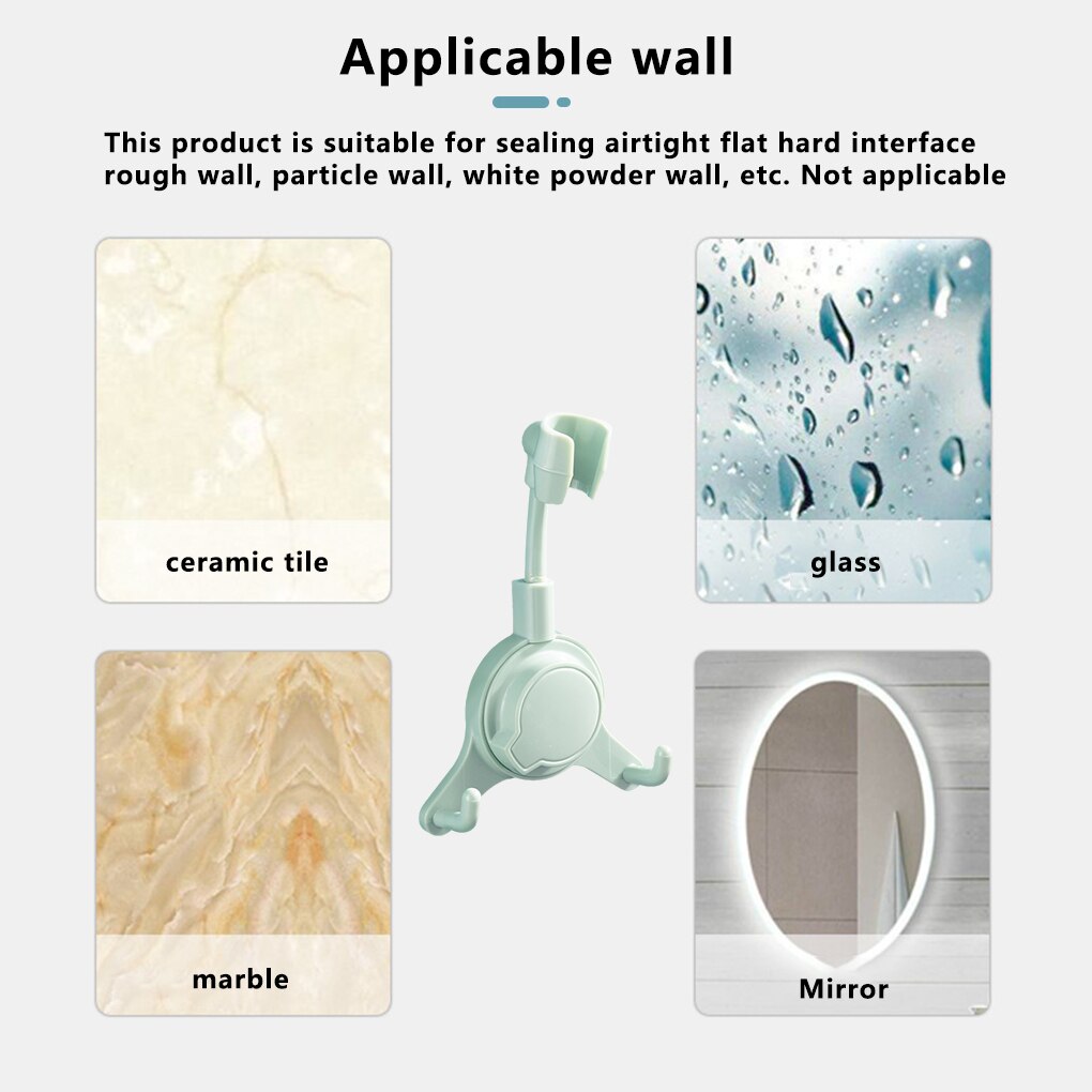 Adjustable Shower Holder Stand Suction Cup Shower Head Holder Wall Mount Showerhead Bracket Bathroom Support Douche Punch-Free