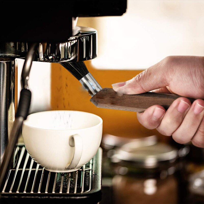 Koffiemolen Borstel Met Natuurlijke Haren Lanyard Koffiezetapparaat Borstel Cleaner Tool Voor Barista Keuken Kamer