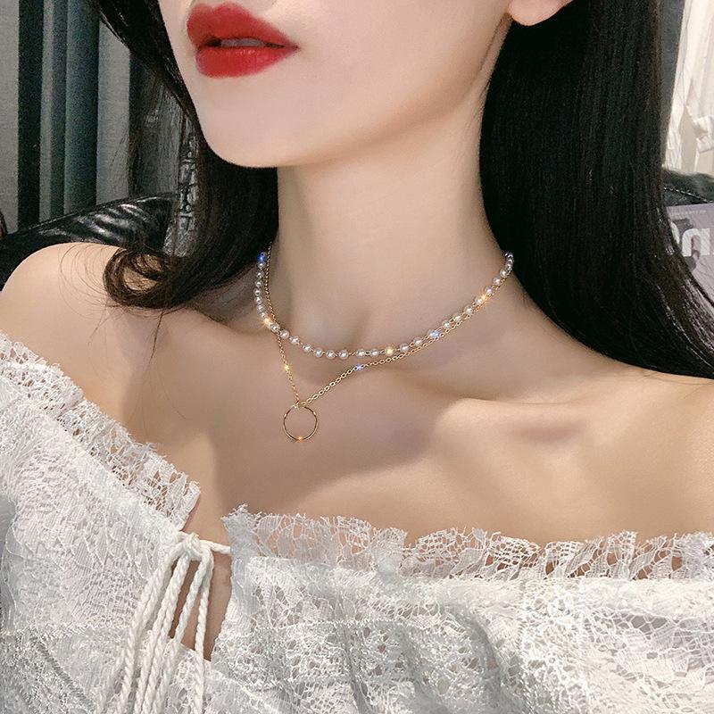 Necklace Jewelry Imitation Pearl Necklace All-match Necklace Statement Necklace Gothic Necklace Women: Default Title