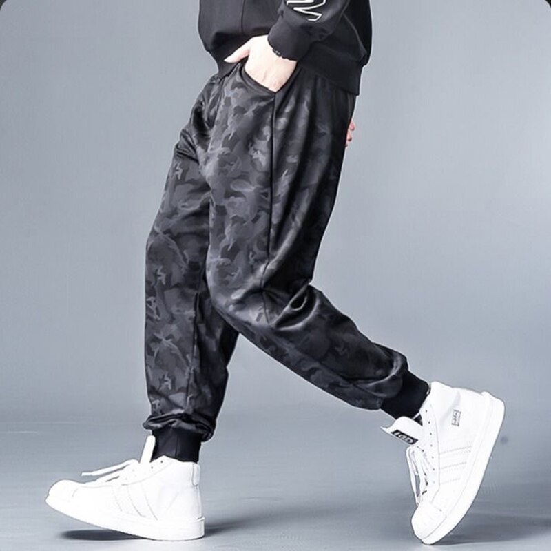 Plus size 5xl 6xl streetwear løse bukser herre joggers mand afslappet lige haremsbukser herre camouflage beam fod træningsbukser