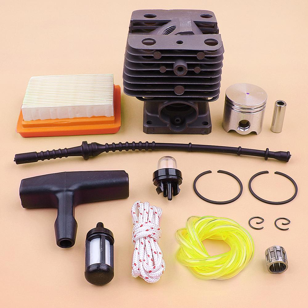 35mm zestaw tłoka cylindra dla Stihl FS120 FS200 FS250 filtr paliwa linia mieszek pompy łożyska rozrusznik uchwyt rękojeści liny trymer