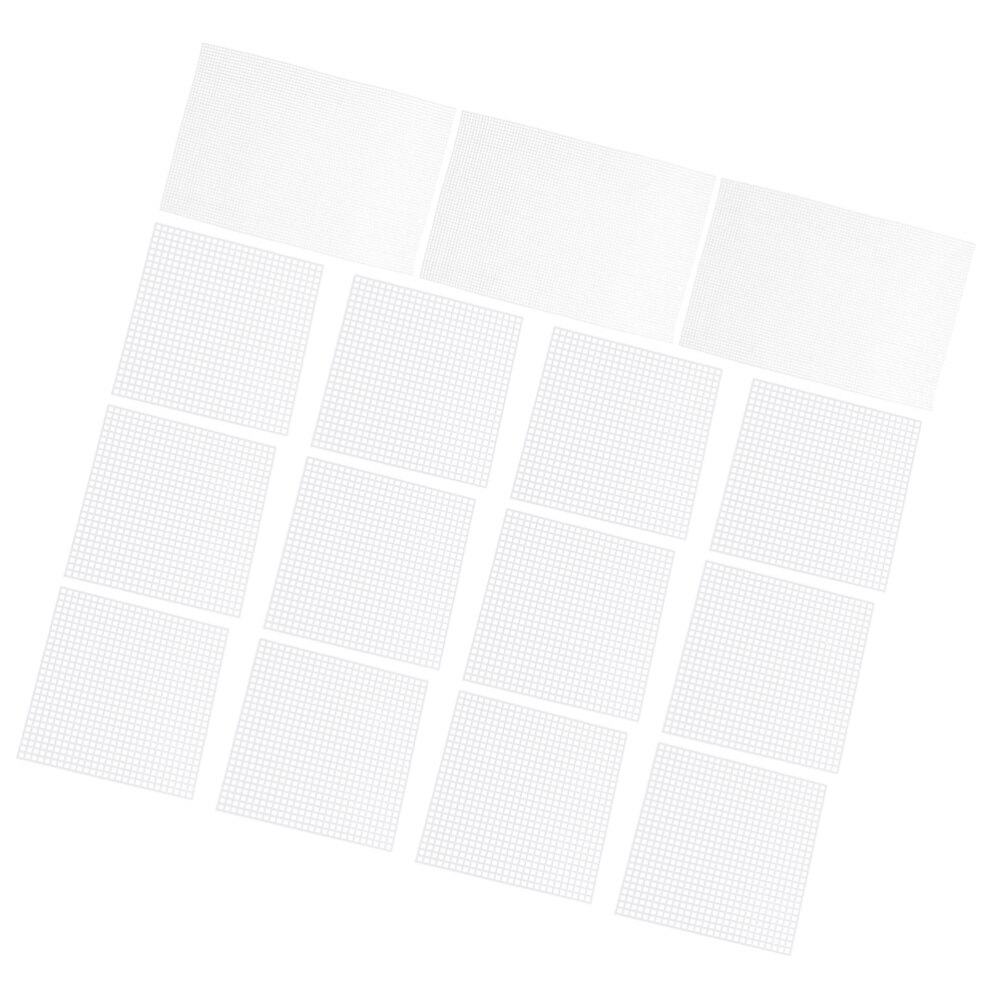 15 Pcs in 1 Set Mesh Plastic Canvas Sheets Cross Stitch Sewing Plastic Canvas Sheets for Embroidery Acrylic Yarn Crafting Knit a