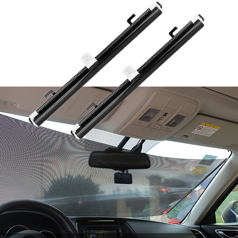 Car Sun Shade UV Protection Curtain Front Back Windshield Sun Block Blinks Black Cover Suction Cup Universal Cars Accessories