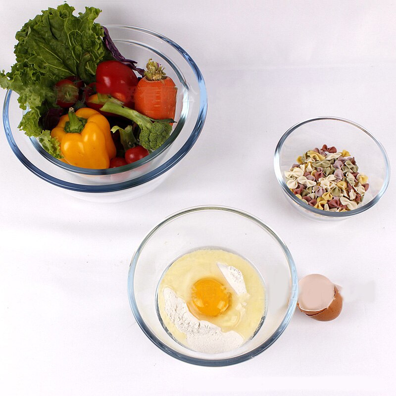 Tigela de cereais de vidro transparente engrossado salada de frutas sobremesa copo doméstico resistente ao calor forno de microondas tigelas especiais único