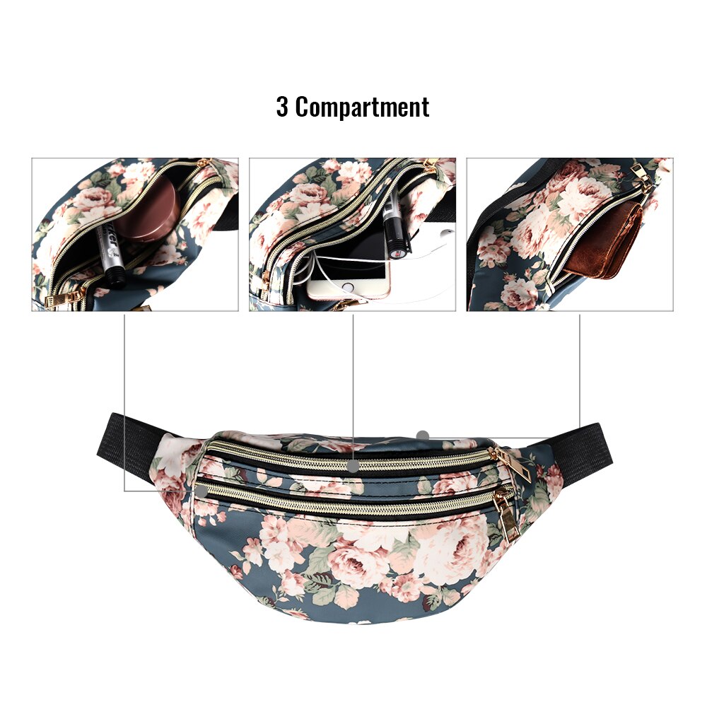 Buylor Printed Waist Pack Bags For Women Luxury Fanny Pack Travel Female Belt Bag Pouch Casual Crossbody Chest Bags