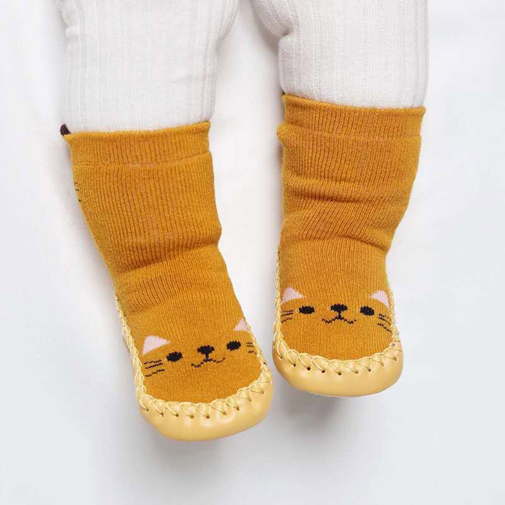 ARLONEET calzini da pavimento antiscivolo per bambini neonate ragazzi cartoni animati animali spessi caldi calzini antiscivolo pantofole L1017