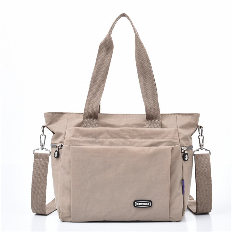 Bolso de hombro de nailon para mujer, bandolera de gran capacidad, resistente al agua, para el trabajo: Apricoot