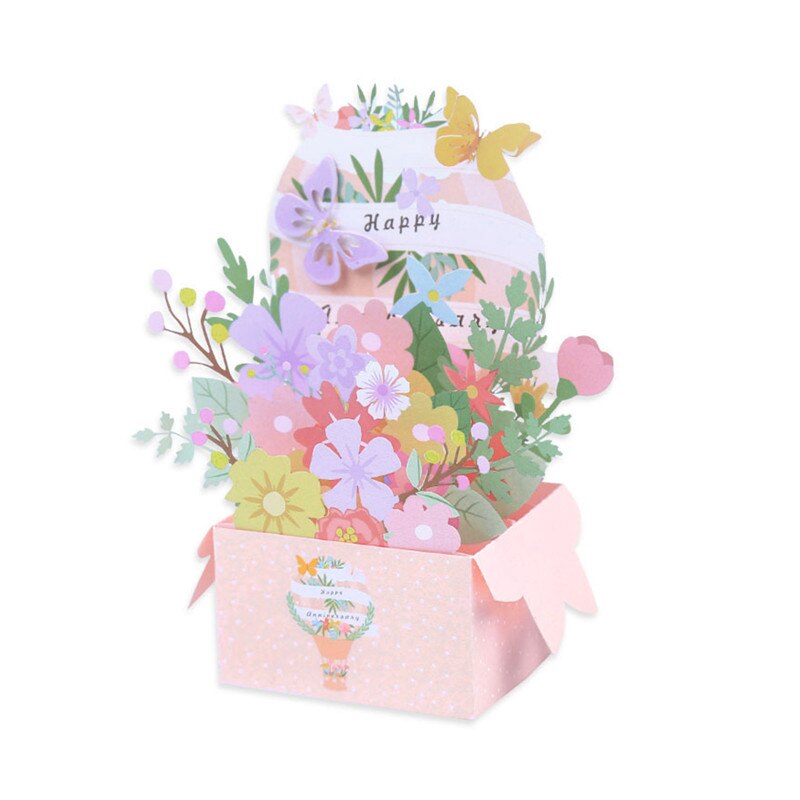 Handmade 3D Floral Pop-Up Greeting Card With Note & Envelope - Thoughtful Gift For Anniversary, Valentine's Day, Mother's Day, Teacher Appreciation