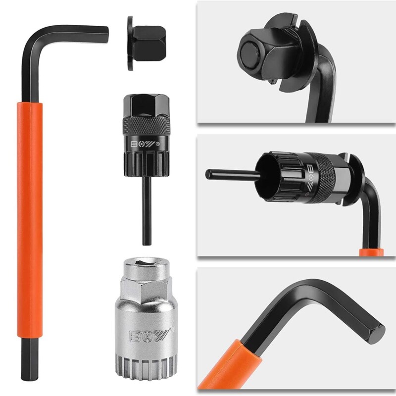 BOY Bicycle Tool Kit - Crank Puller + Bottom Bracket Removal Tool + Flywheel Cassette Tool - 2 Pcs