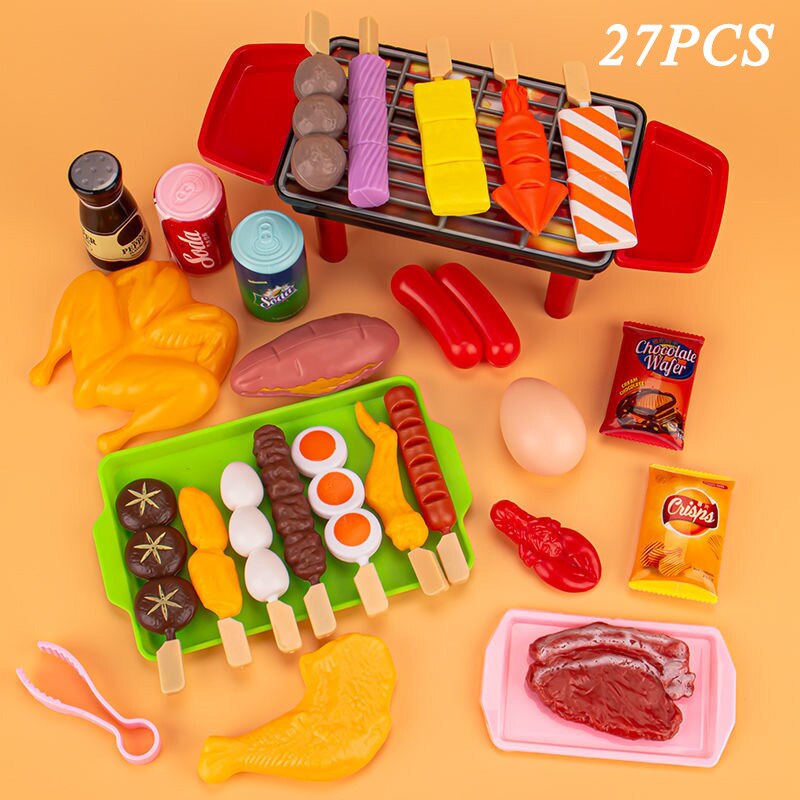 Kinderen Keuken Simulatie Voedsel Speelgoed Pretend Bbq Set Speelhuis Koken Games Barbecue Grill Vlees Spiesjes Pretend Keuken Speelgoed: K