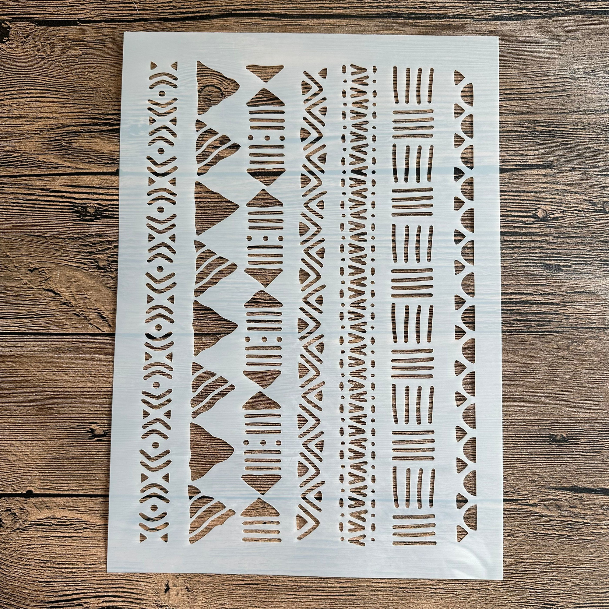 Plantillas de Mandala para manualidades, pintura de pared, álbum de recortes para colorear, álbum de relieve, papel decorativo, plantilla de tarjeta, pastel, A4, 29x21cm: Plata