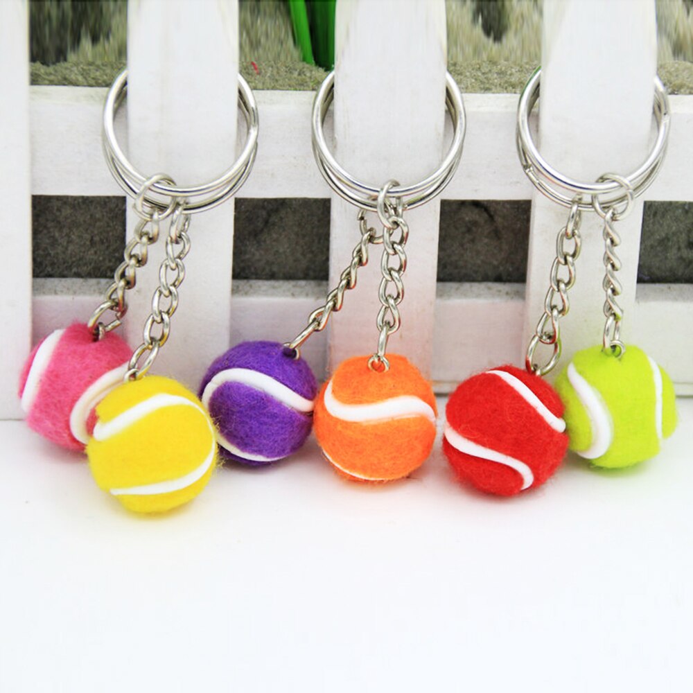 Tennis Racket Keychain - Cute Sport Mini Keychain car Pendant Keyring Sports Key Chain Bag Pendant Figure Charms Key Chains