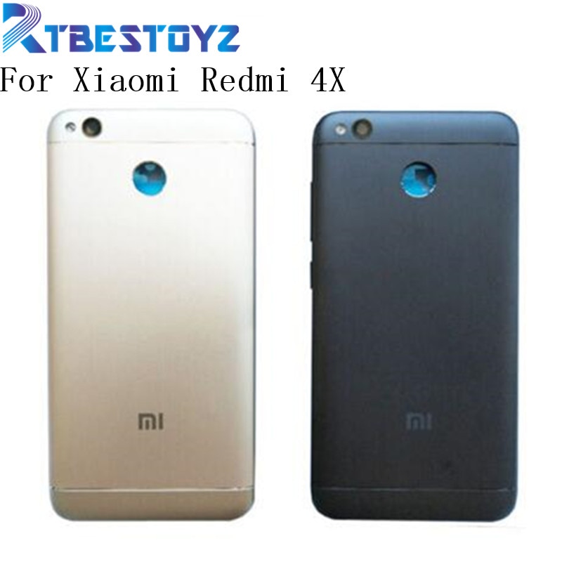 Voor redmi 4x originele achterbatterijklep behuizing + zijknoppen + cameraflitser lens vervanging voor xiaomi redmi 4x