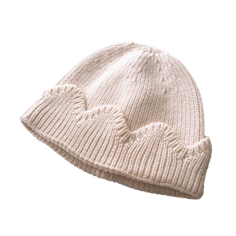 Krone babyhue strikket børnehue til piger drenge hatte varm vinter baby hue småbørnshætte enfant kasket 1-3y 1pc: Beige