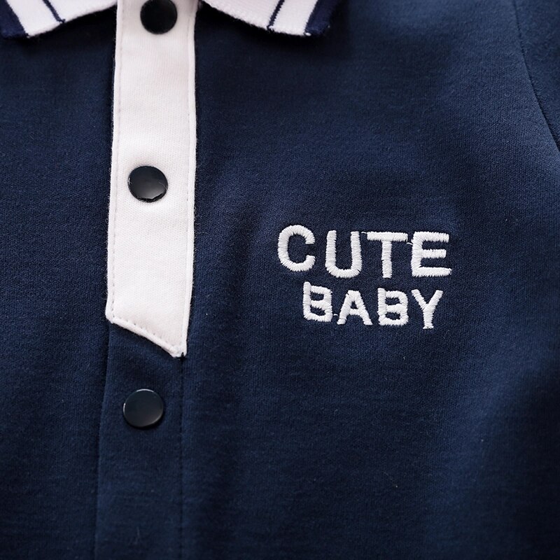 PatPat Spring and Autumn Baby Boy Gentleman Style Polo Collar Long-sleeve Jumpsuit for Baby Boy Baby&#39;s Clothing