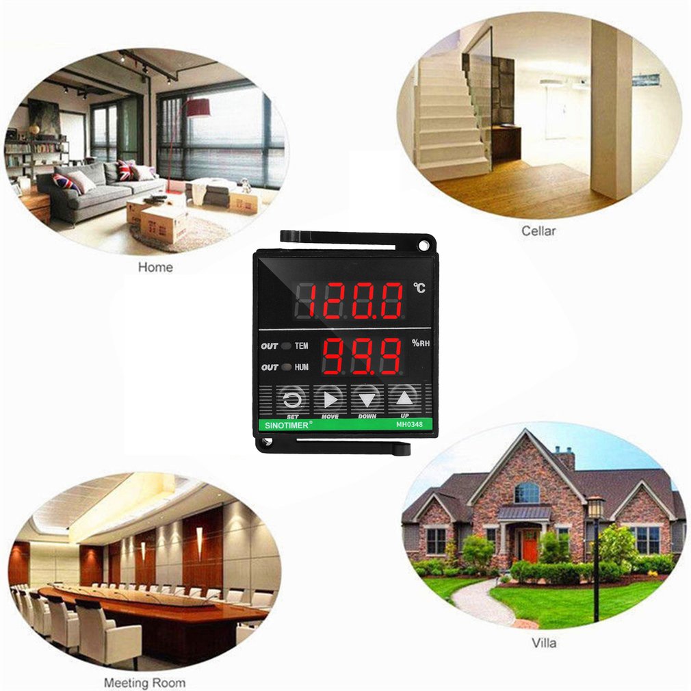 48*48mm MH0348 High Precision Temperature And Humidity Controller Cooling Heating Display High-Performance Tools With Sensor