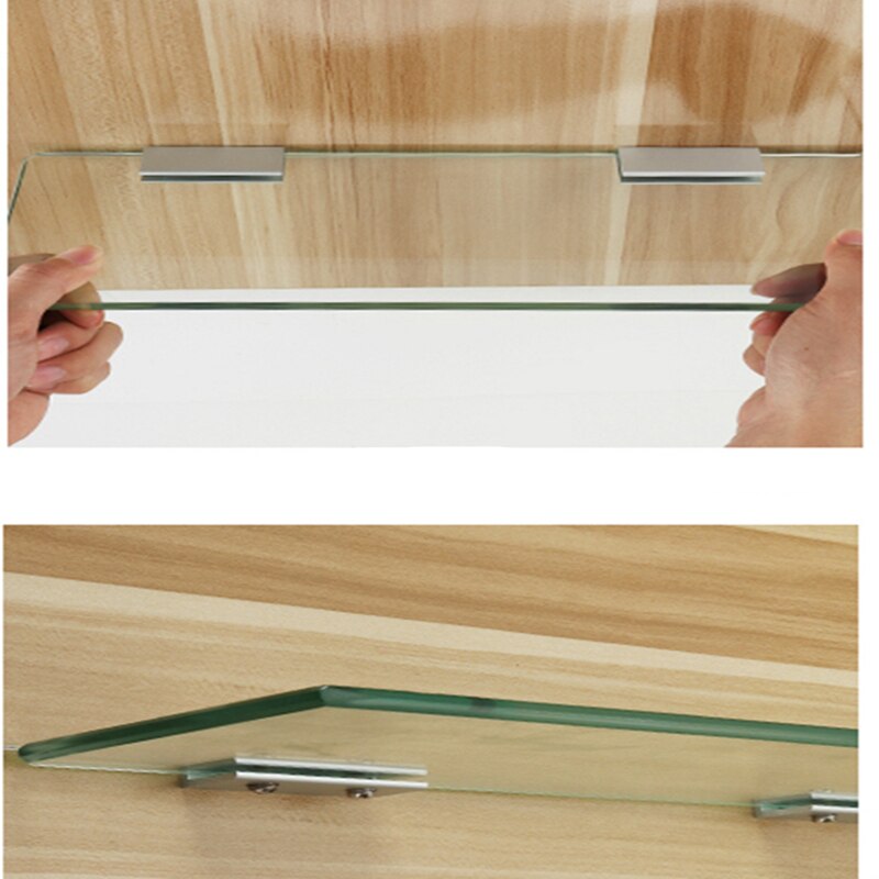 Abrazaderas de vidrio de acero inoxidable, soportes fijos, estantes montados en la pared, soportes de esquina, Clips de armario, 2 uds.