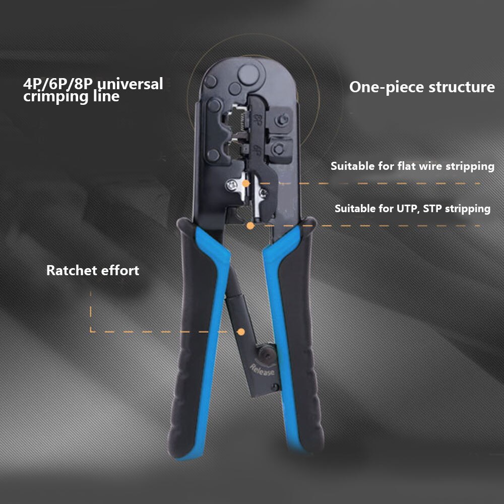 Multifunction Crimper Dual Purpose RG45/11 Crimping Tool Telephone Line Network Cable Crimper Cutter Pliers Wire Stripper