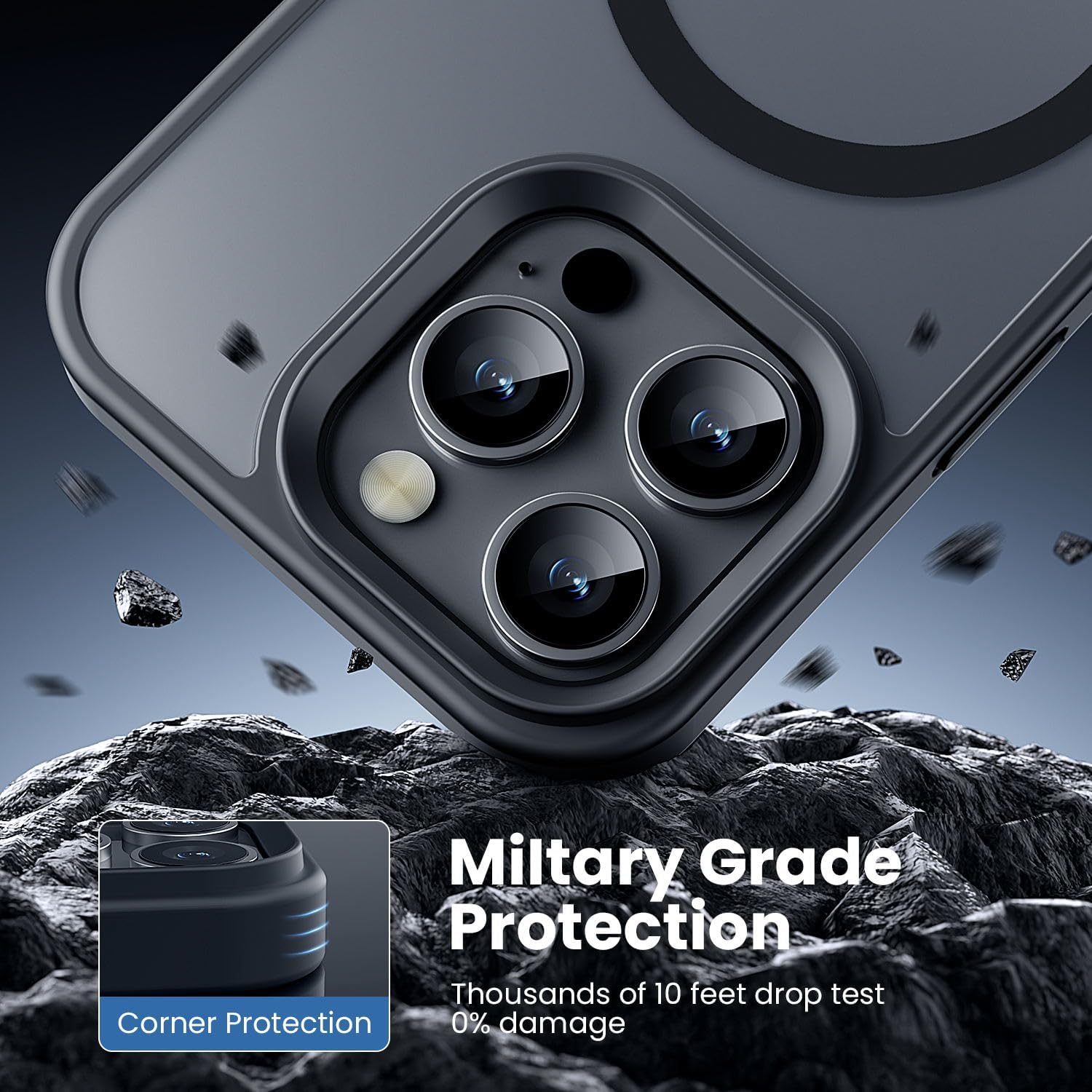 Funda negra mate para iPhone 16 Pro Max 15 Plus 14 13 Mini 12 11 SE 2022 8 Magsafe Mag cubierta magnética segura accesorios para teléfono