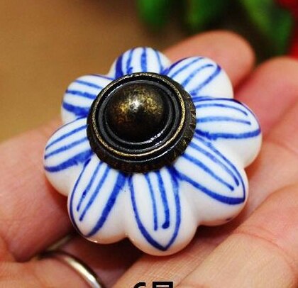 5Pcs Keramische Pumpkins Keuken Kast Kast Kledingkast Lade Handvat Dresser Deur Trekt Met Schroef Meubels: P04F33