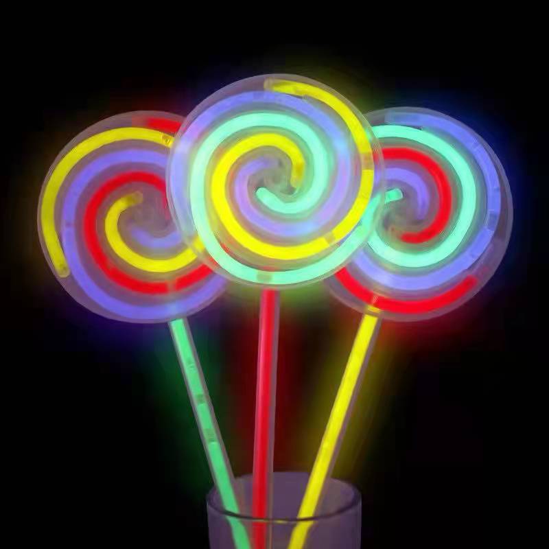 Lollipop-barra luminosa fluorescente para niños y adultos, palitos de luz para carnaval, Rave, baile, suministros de boda, navidad