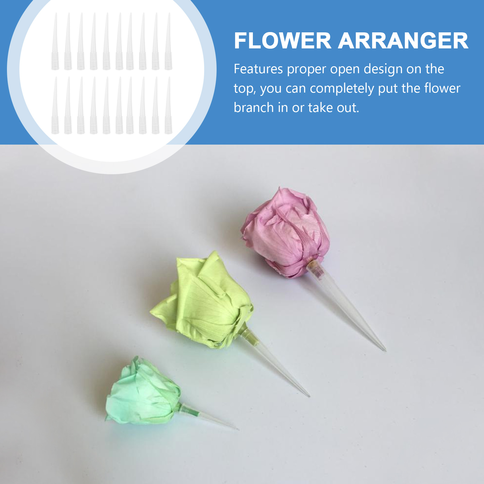 Flower Water Floral Tubes Tube Vials Spikes Picks Holder Cake Arrangement Stem Fresh Stems Flowers Container Posy Plastic With
